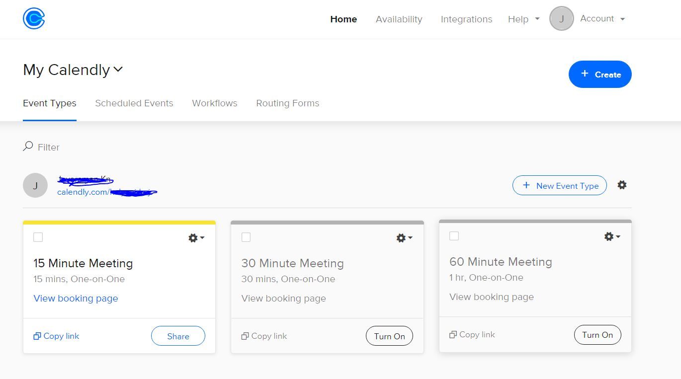 Integrate Calendly with your one page site to collect appointments